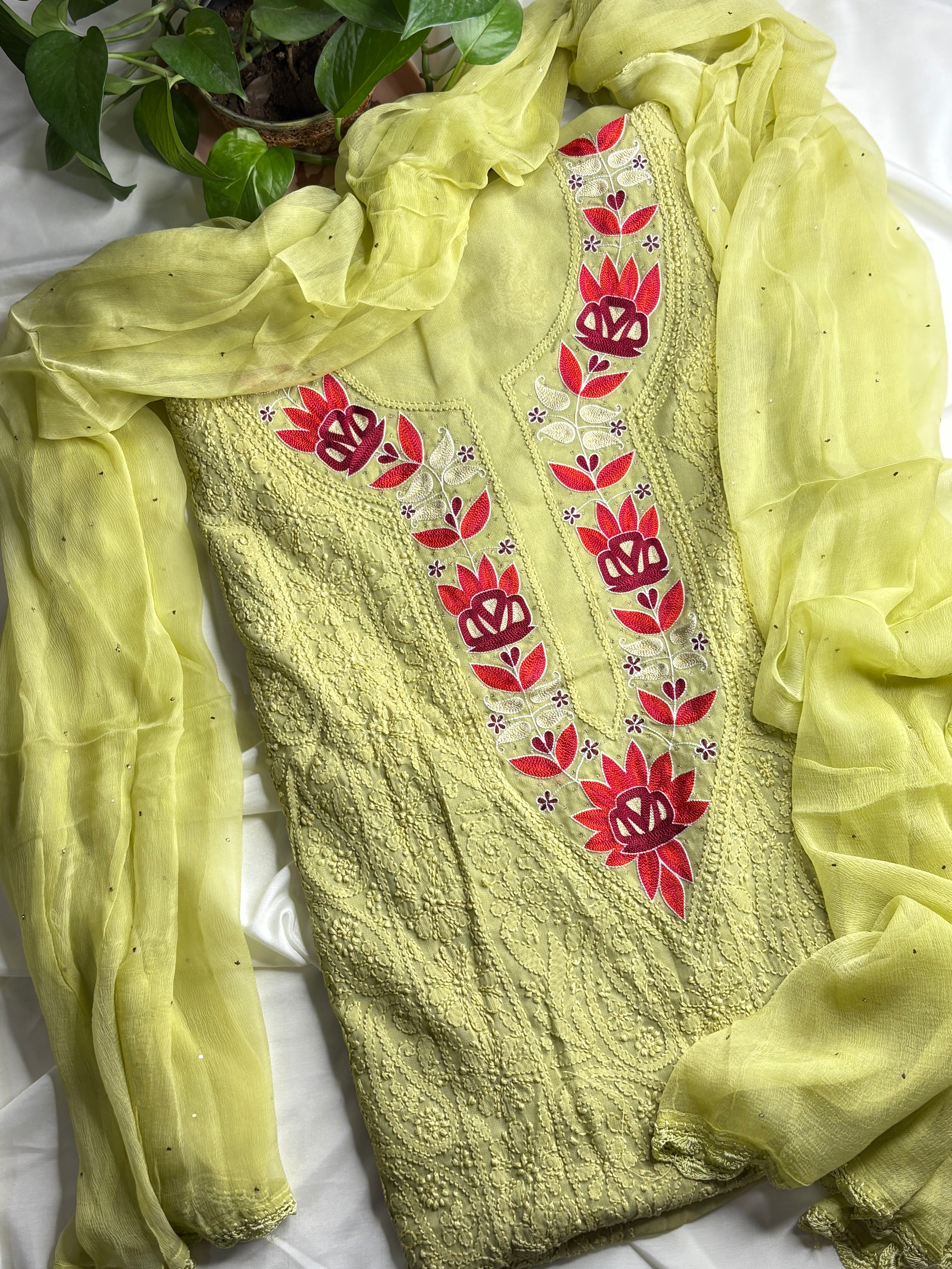 Harika Parsi Gara Chikankari Work Suit
