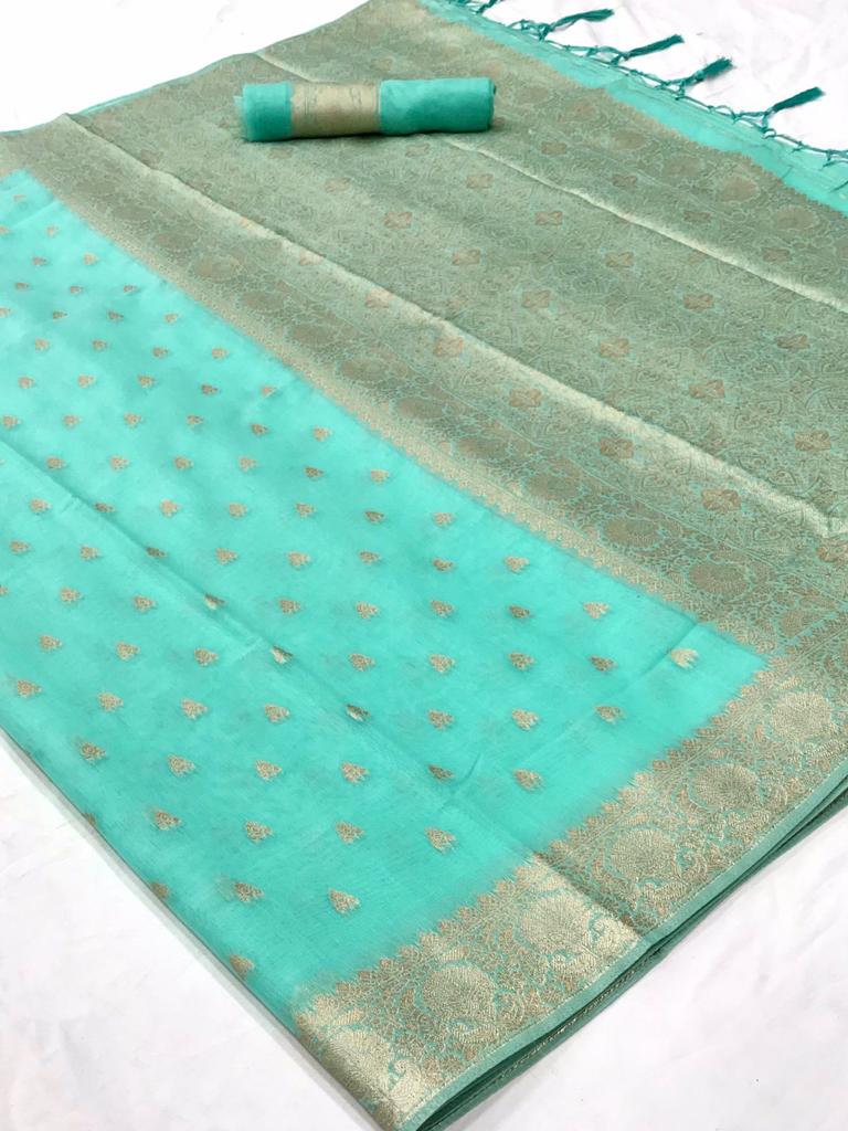 Sea Green Handloom Silk Saree