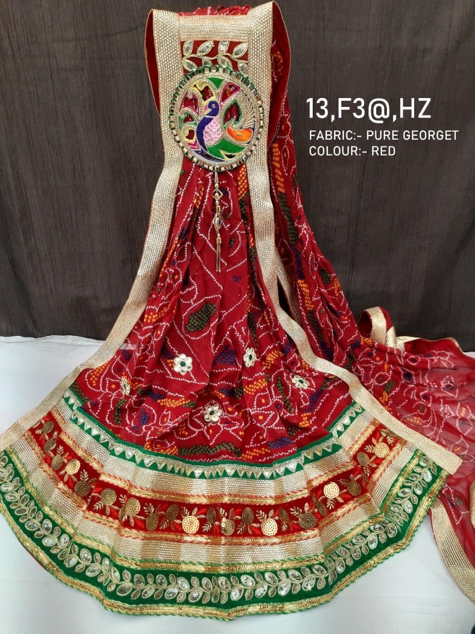 Red Gota Patti Chunri