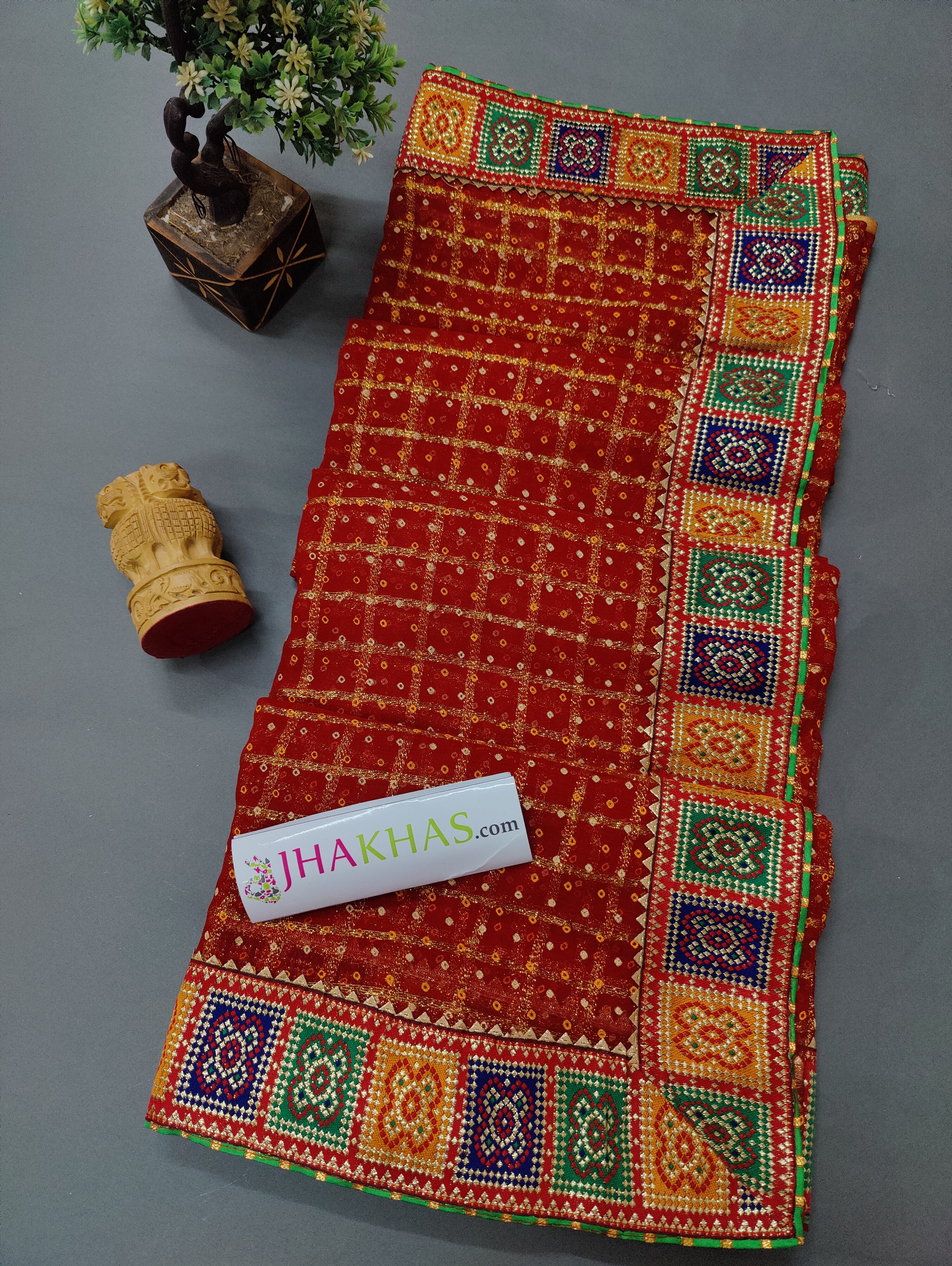Maroon Traditional Gharchola Saree in Pure Silk – Khatri Jamnadas Bechardas