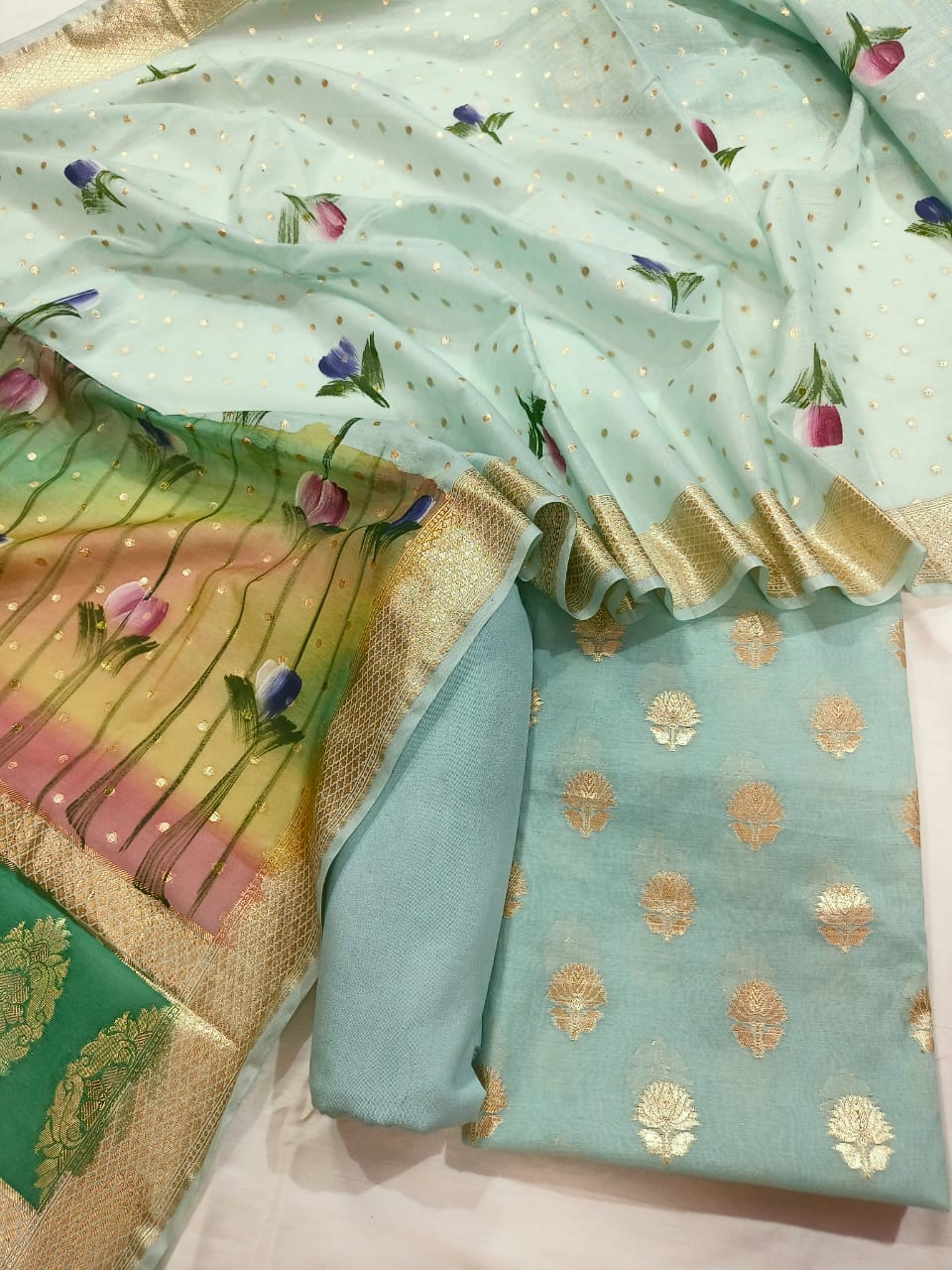 Sea Green Banarasi Salwar Suit