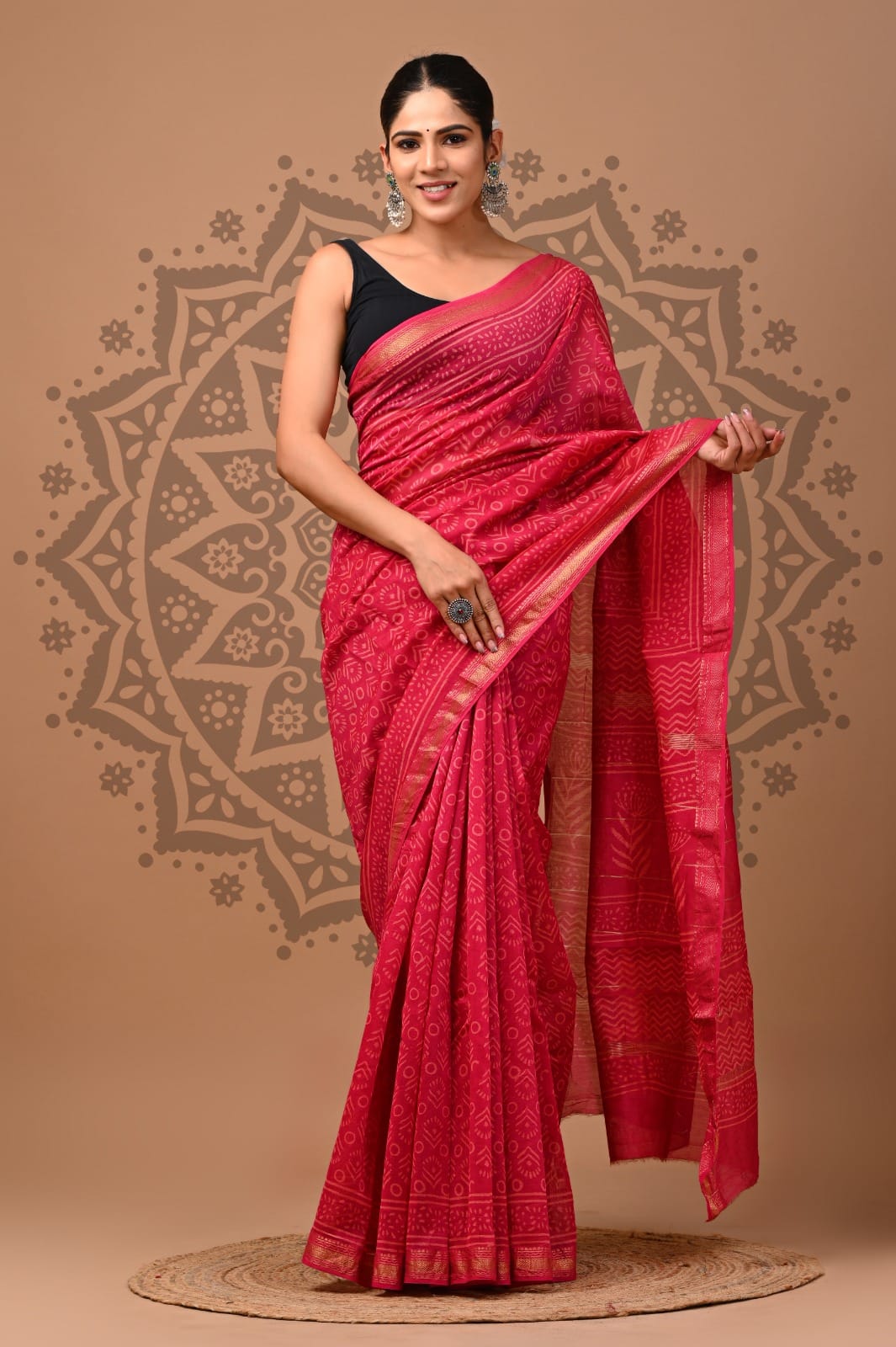 Rani Maheshwari Block Print Saree