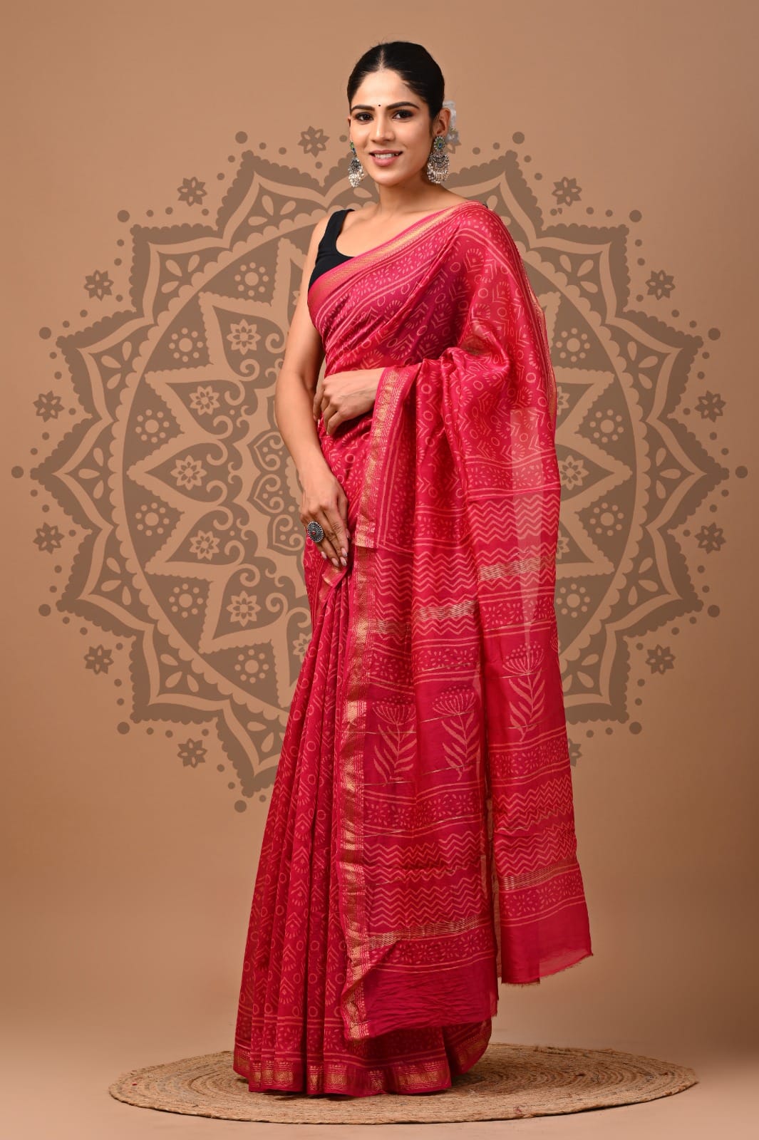 Rani Maheshwari Block Print Saree