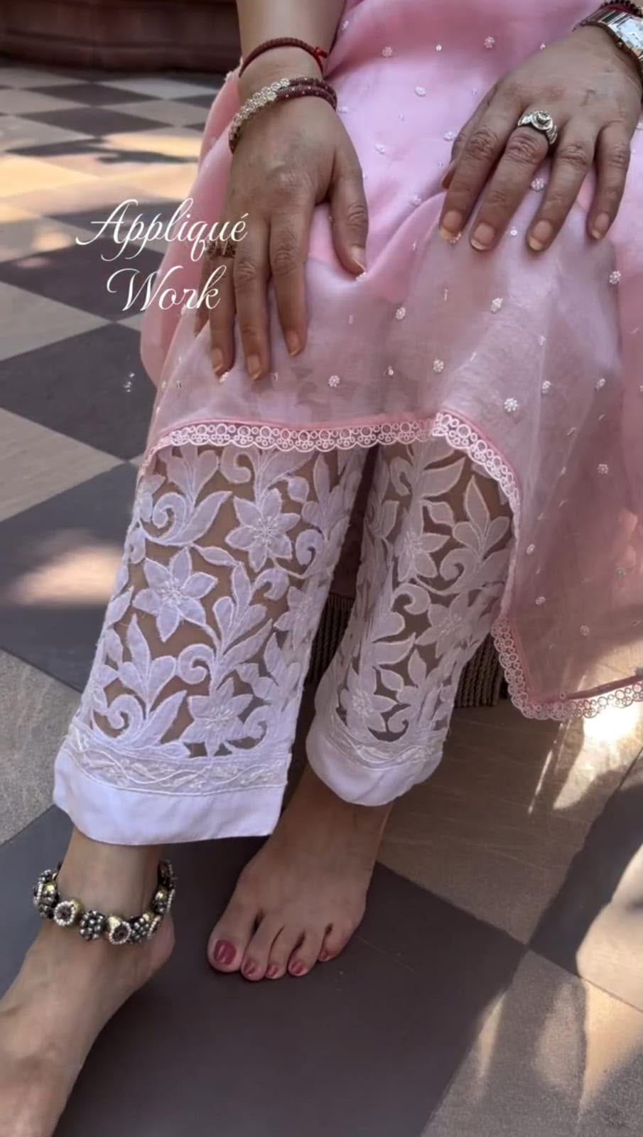 White Cutwork Mulmul Cotton Pant