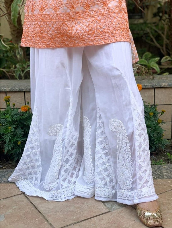 White Chikankari Palazzo Cotton Trouser Pants Indian Cotton | Etsy  Australia | Women trousers design, Fashion pants, Stylish dress designs
