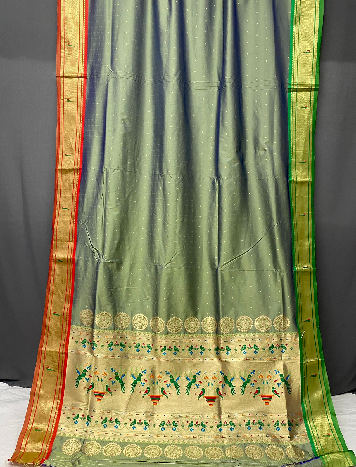 Green Paithani Silk Saree