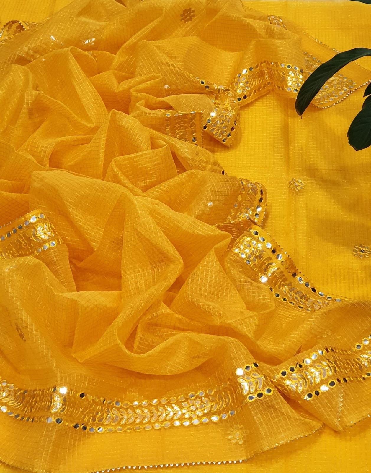 Hansa- Wedding Wear Kota Gota Patti Salwar Suit In Gota Work Yellow
