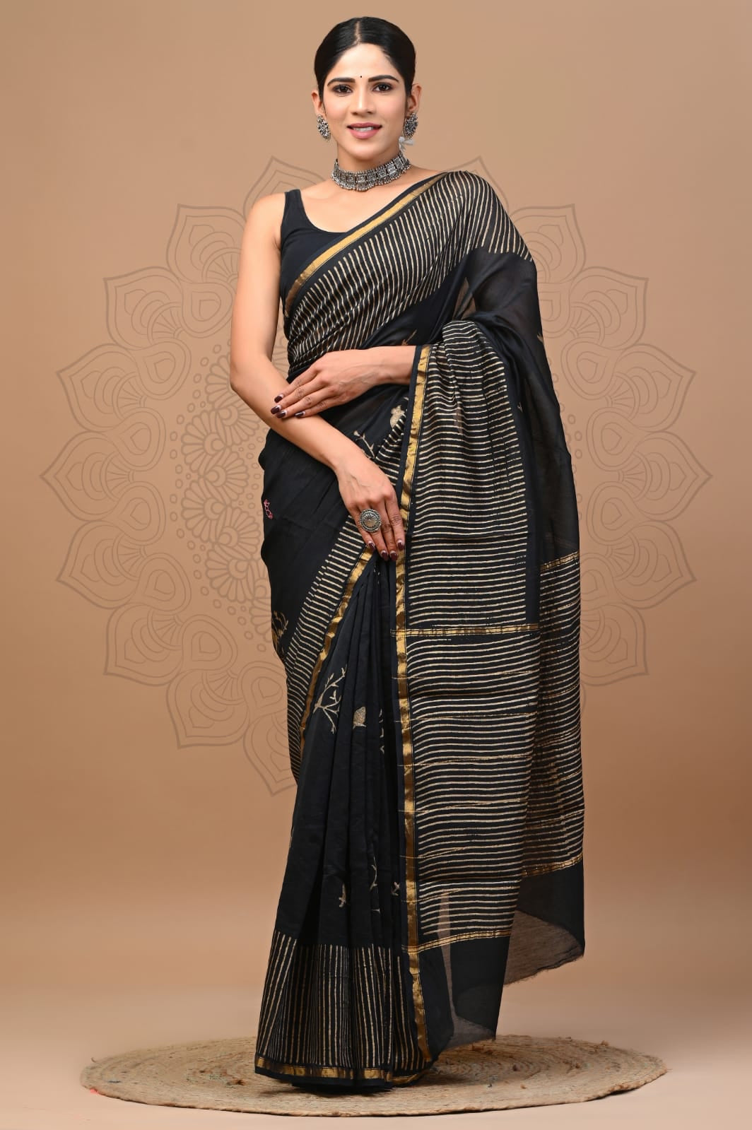 Buy ROFOLO Women Blue Cotton Silk Chanderi Saree With Unstitched Blouse  Piece Online at Best Prices in India - JioMart.