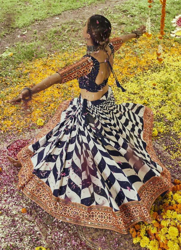 Blue Navratri Lehenga Choli