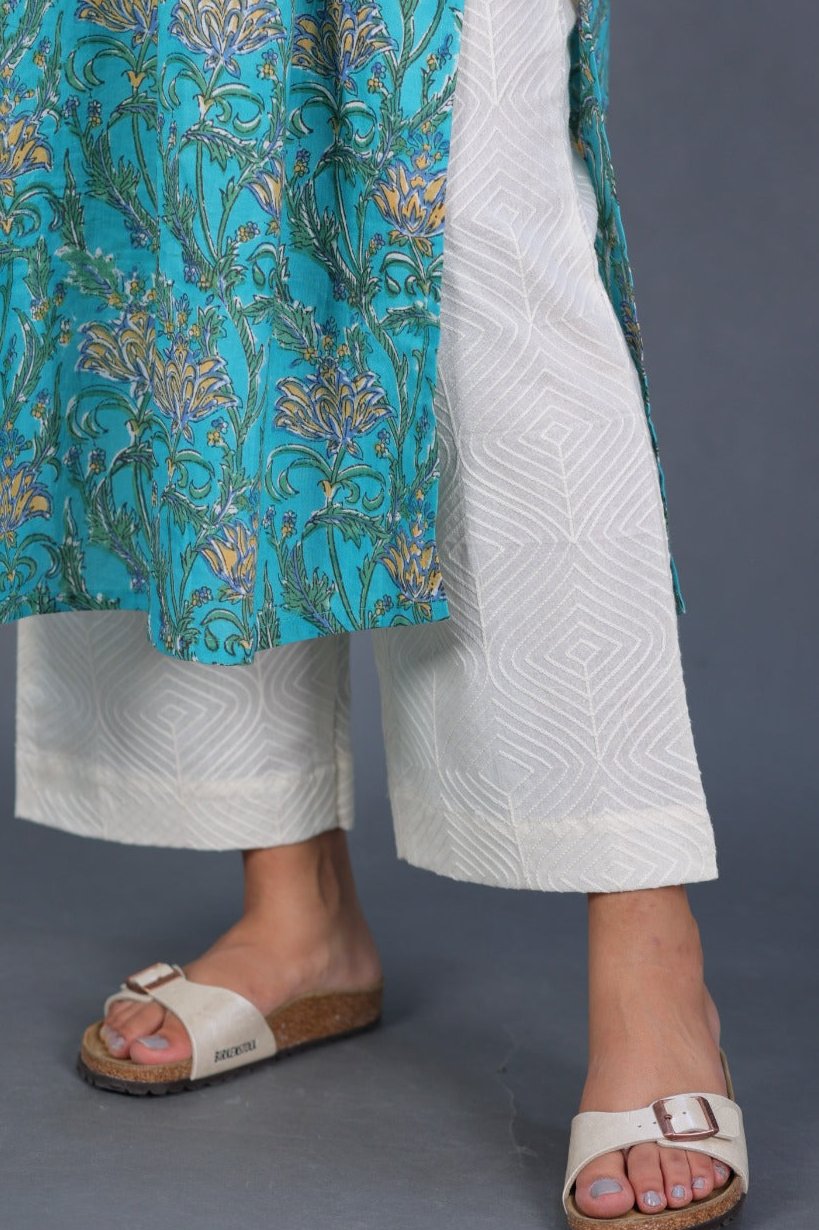 Beautiful Cream Straight Pant In Khadi Cotton