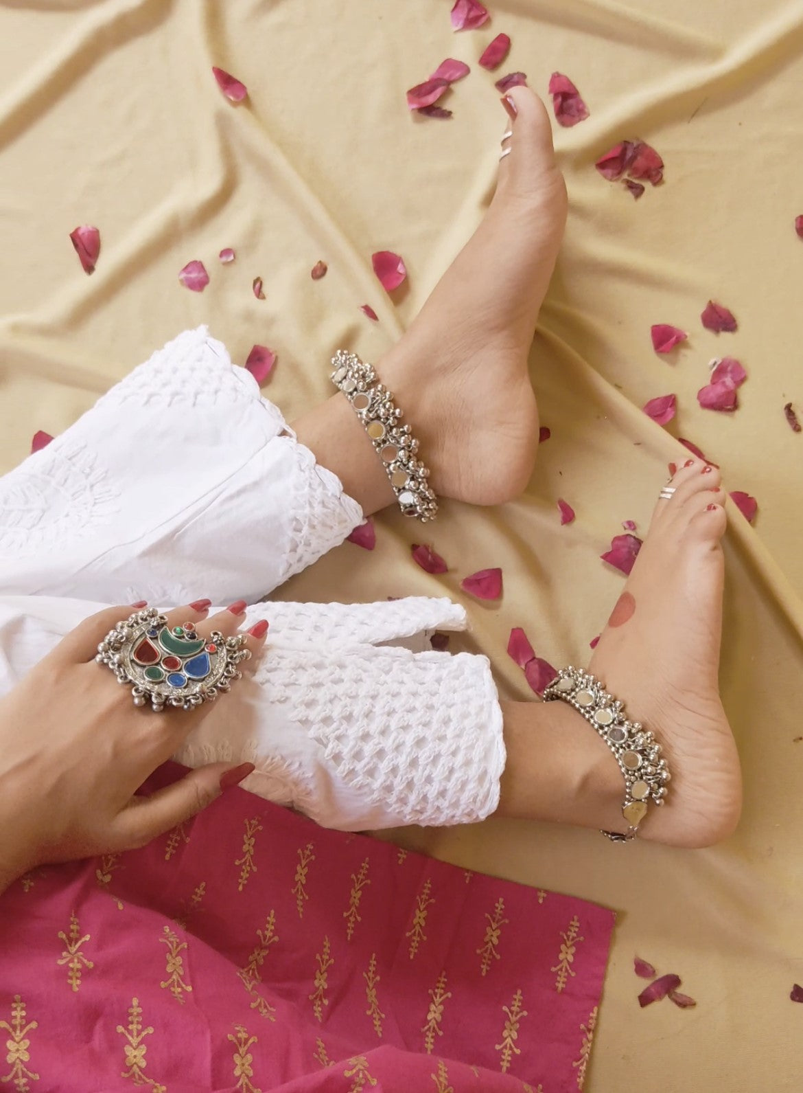 Nuri Premium Mul Cotton Chikankari Pants For Women – AstarQala