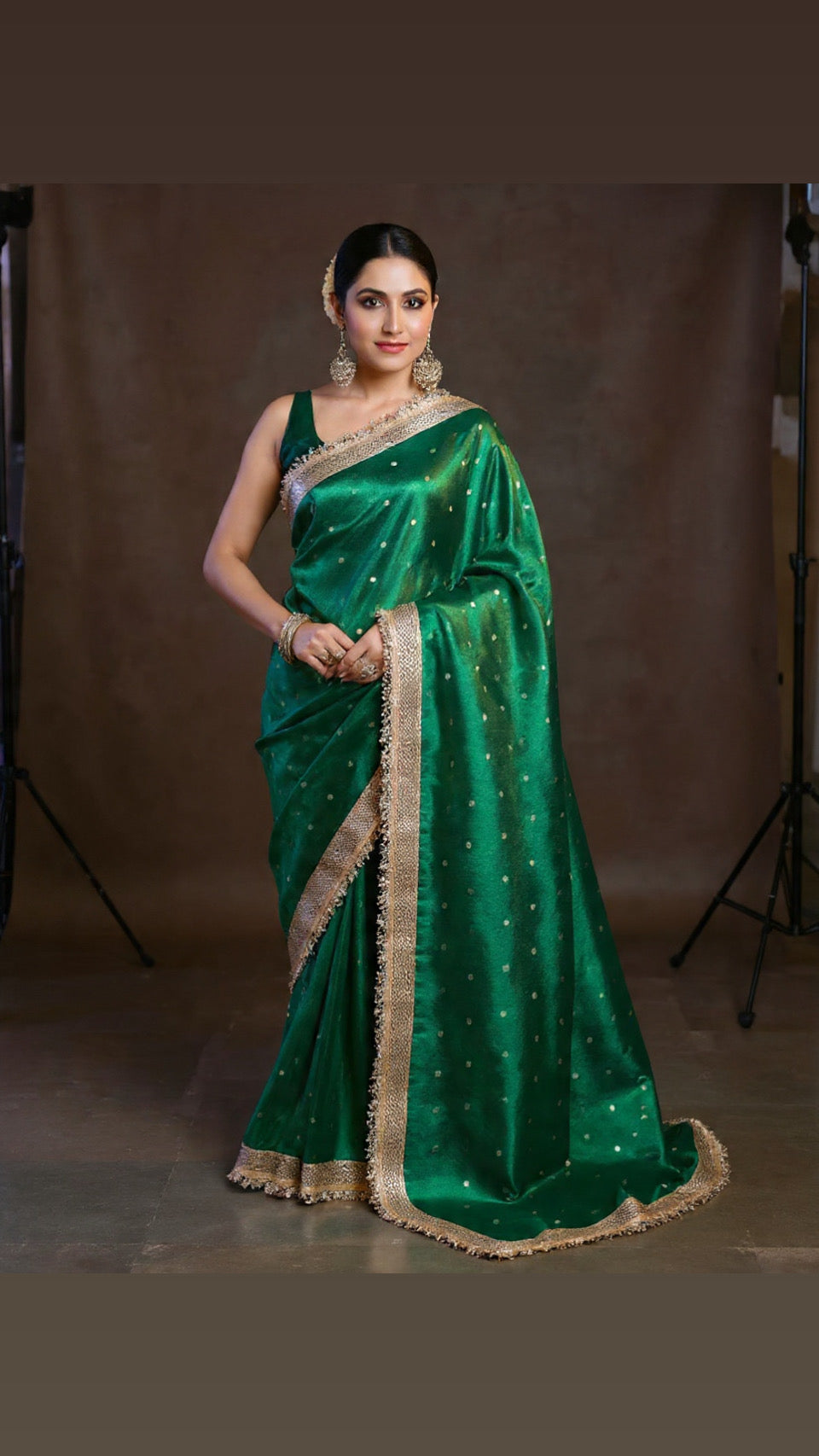 Green Color Sitara Banarasi Tissue Saree