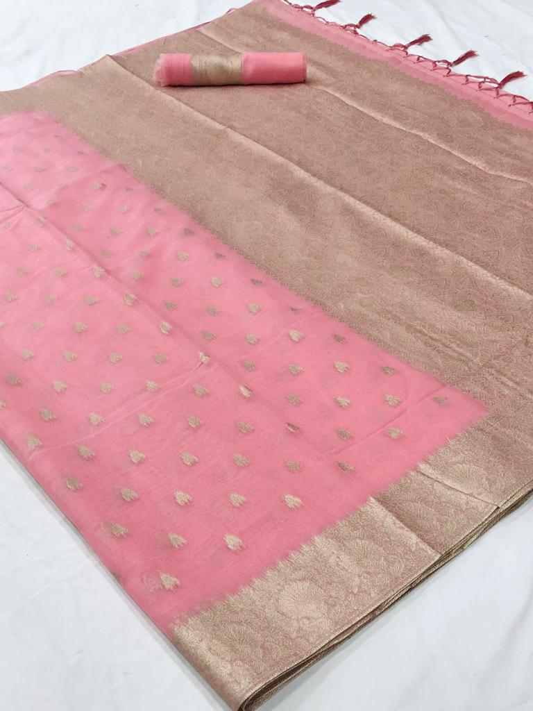 Pink Handloom Silk Saree