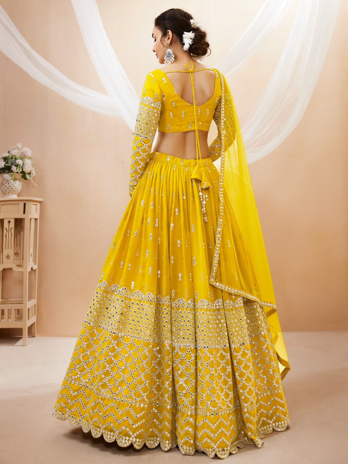 Mustard Yellow Designer Bridal Lehenga Choli Set
