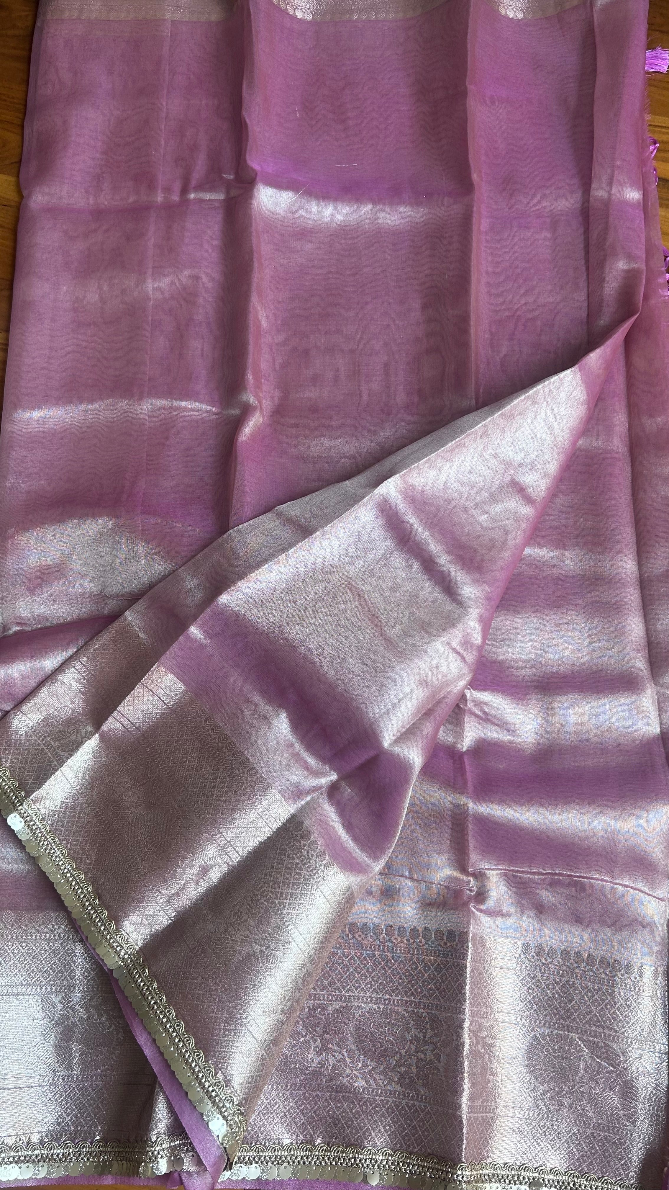 Celebrity look  Pink Tissue Saree