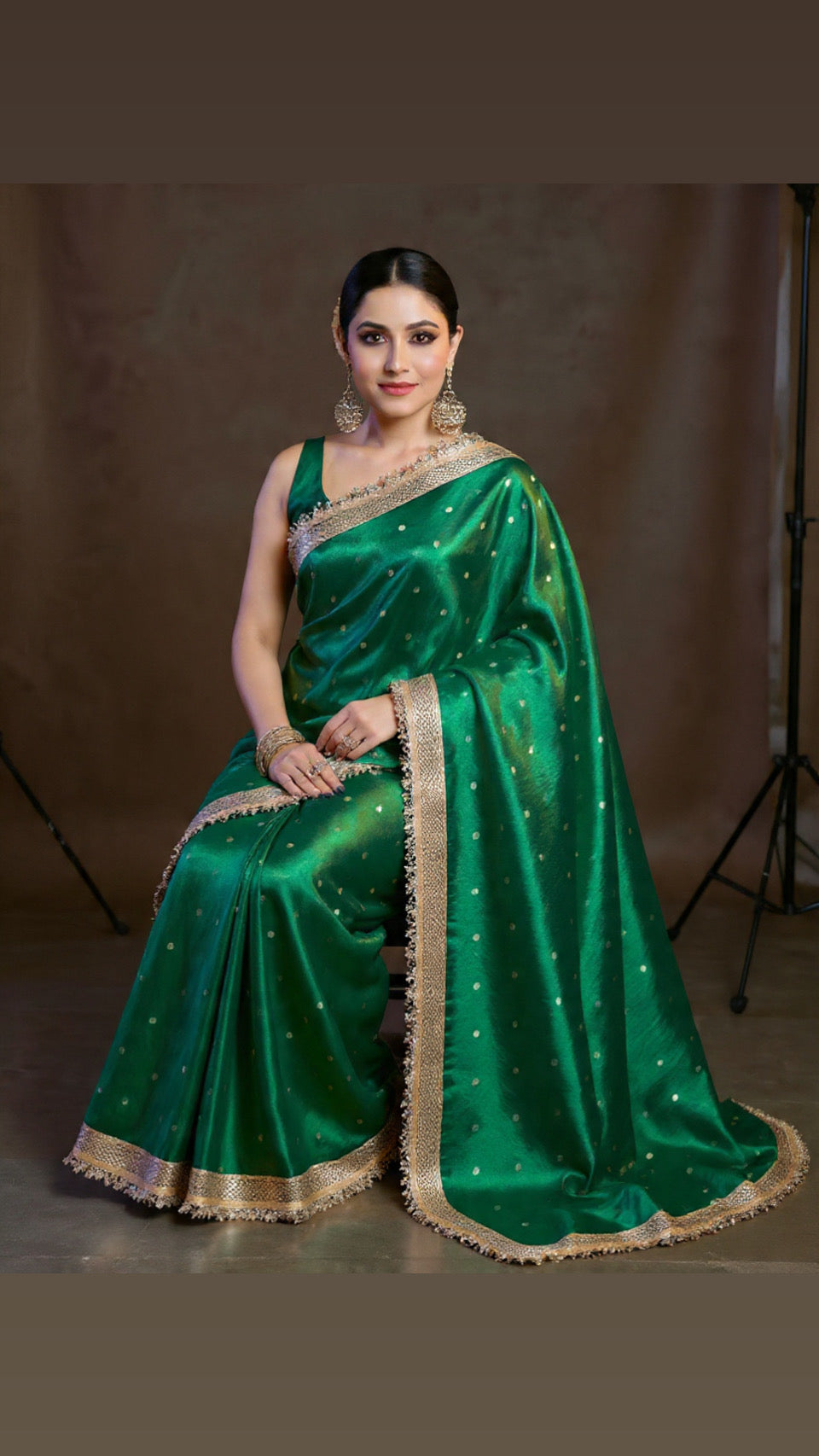 Green Color Sitara Banarasi Tissue Saree