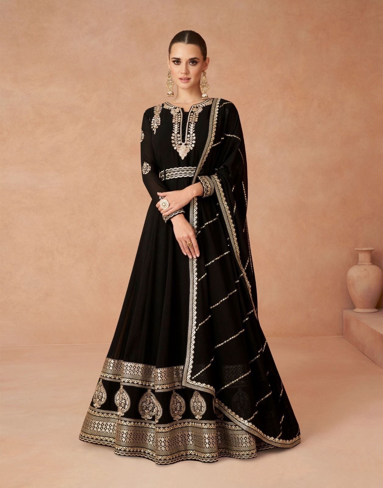 Black Gown with dupatta