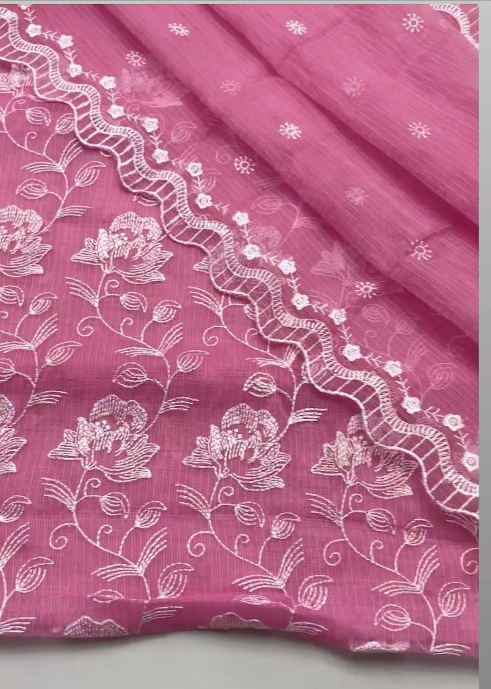 Kota Doriya Embroidery Work Suit In Pink