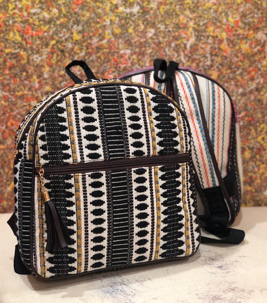 Black Multi Color Bag Pack