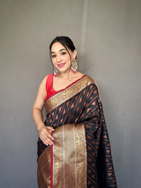 Kanjivaram Silk Saree in Black