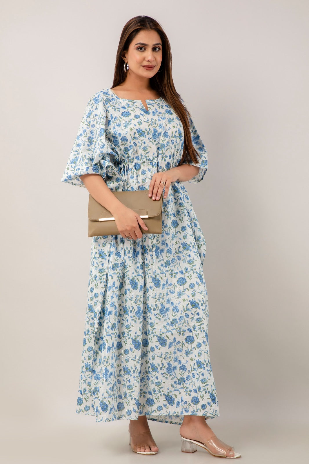 Blue Cotton Kaftan