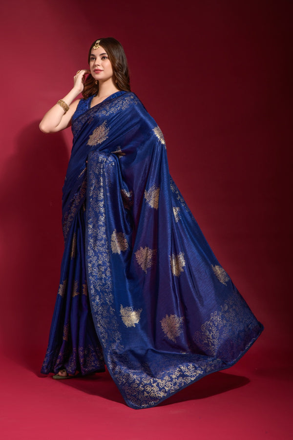 Georgette Vibrant Saree In Blue