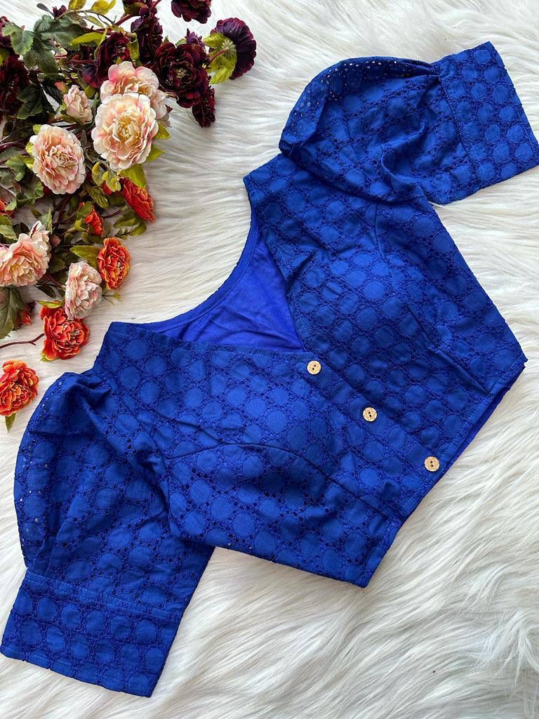 Hakoba Cotton Blouse In Blue