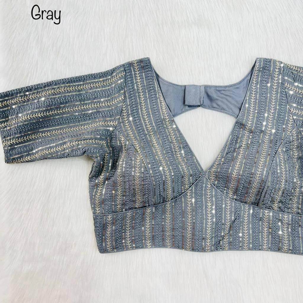 Bollywood Style Designer Blouse In Grey Color