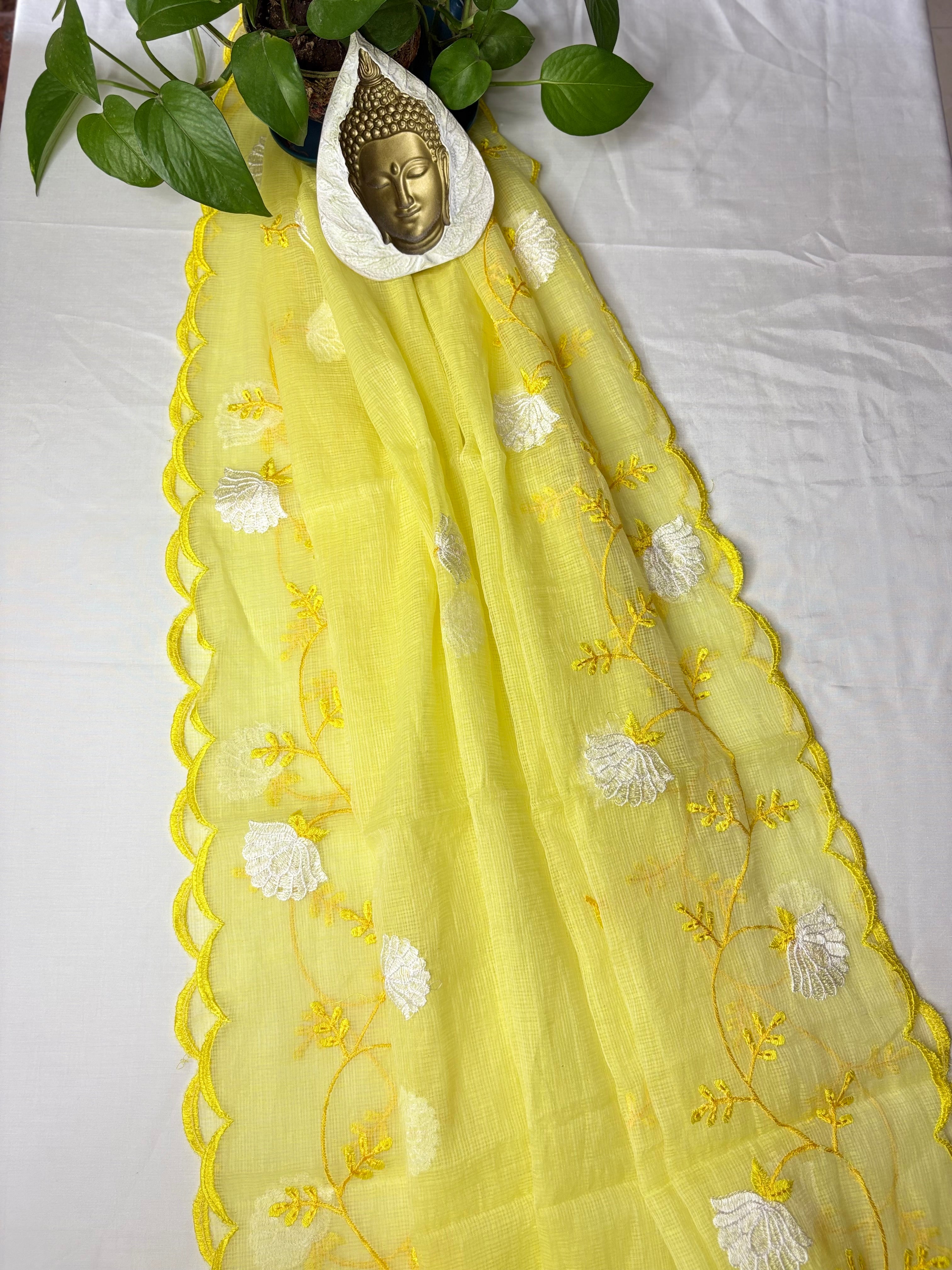 Subhadra- Kota Doriya Embroidery Work Suit In Yellow