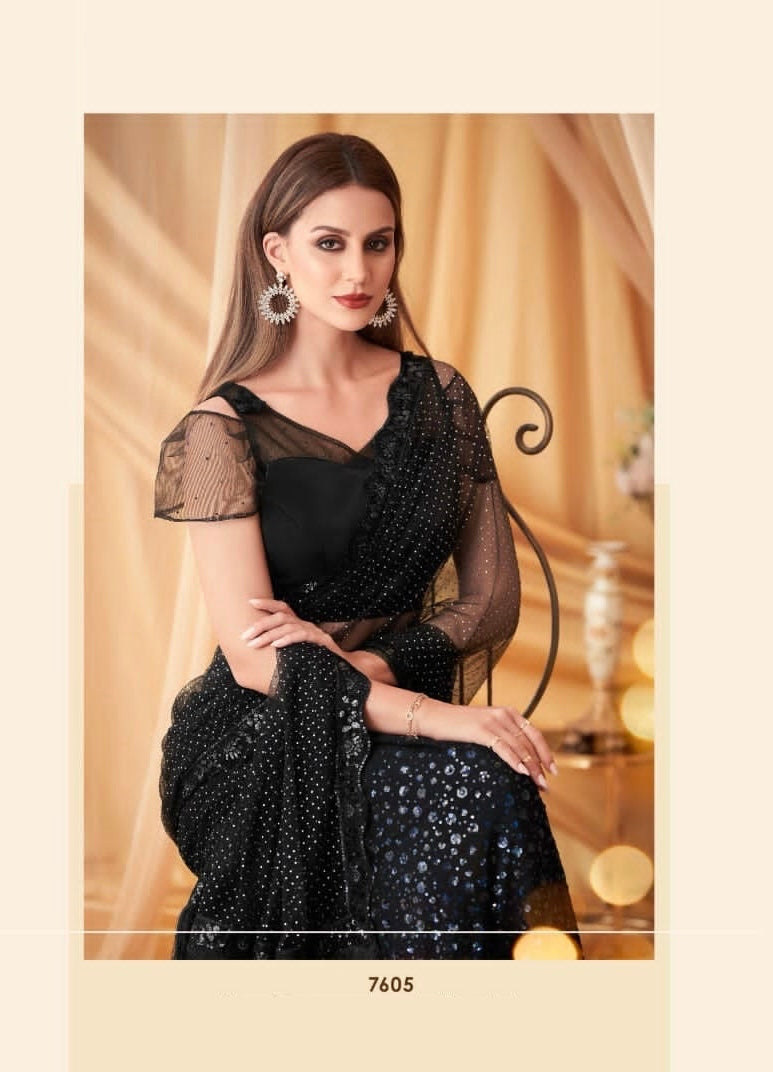Black boutique style saree