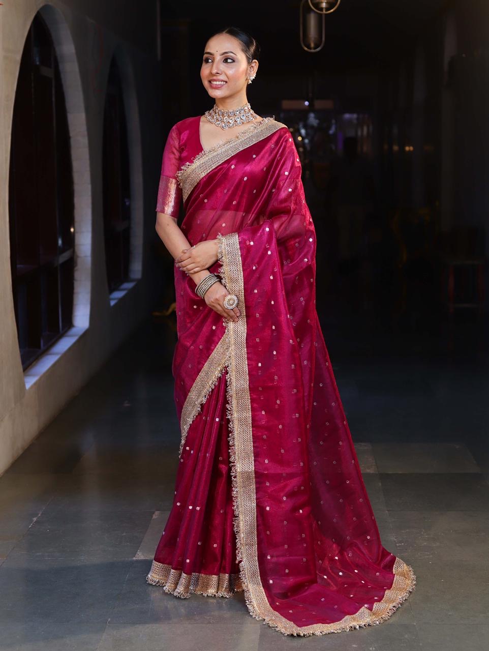 Rani Sitara Banarasi Tissue Saree