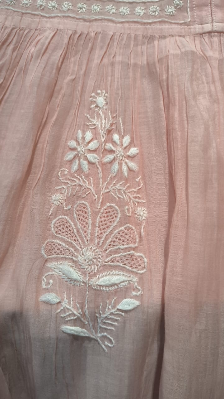 Light Pink Chikankari Work Semi Stitched Salwar Suit