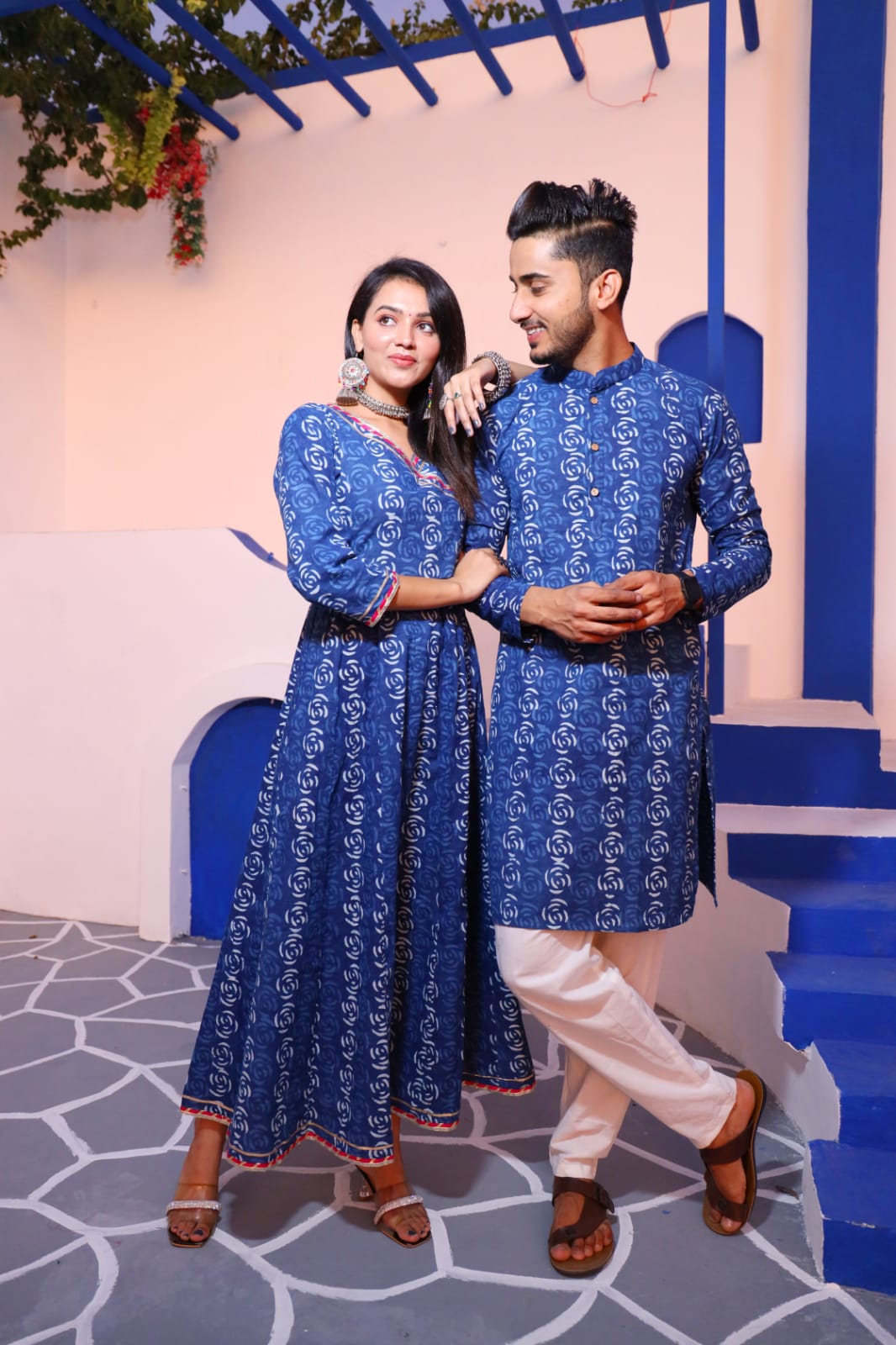 Shop online couple matching outfits online | Lehnga designs, Indian dresses  traditional, Backless blouse designs