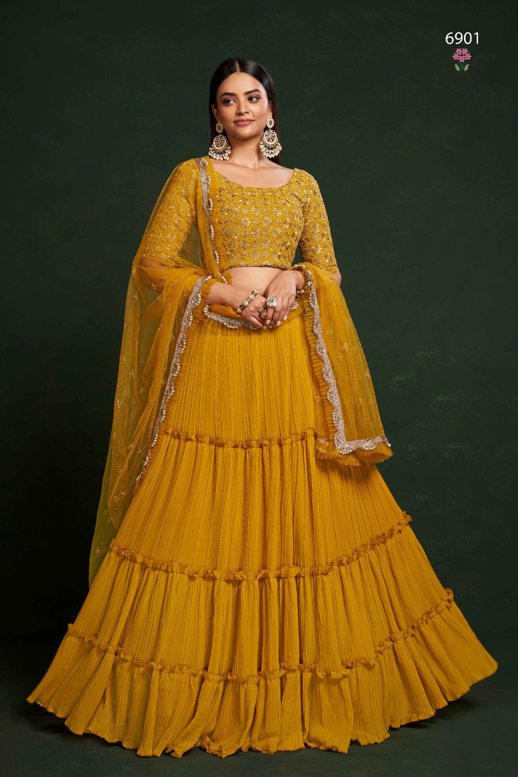 Designer Yellow color lehenga choli with Patola Print with foil Work w