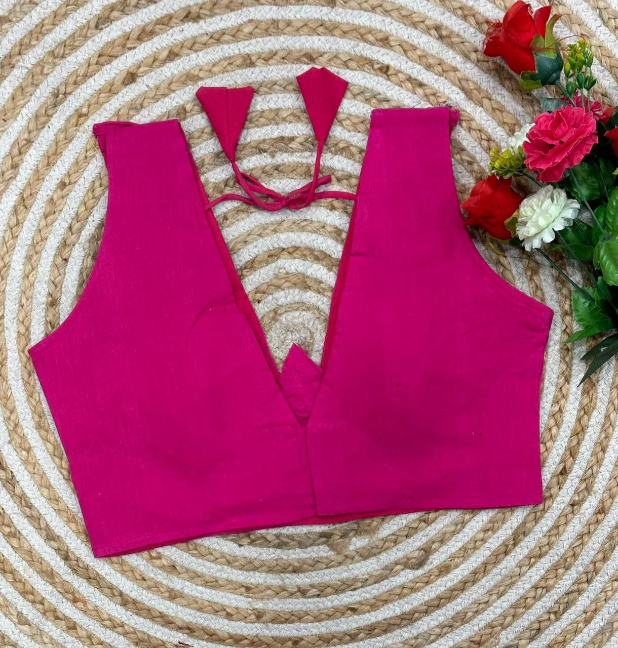 Pink designer blouse clearance online