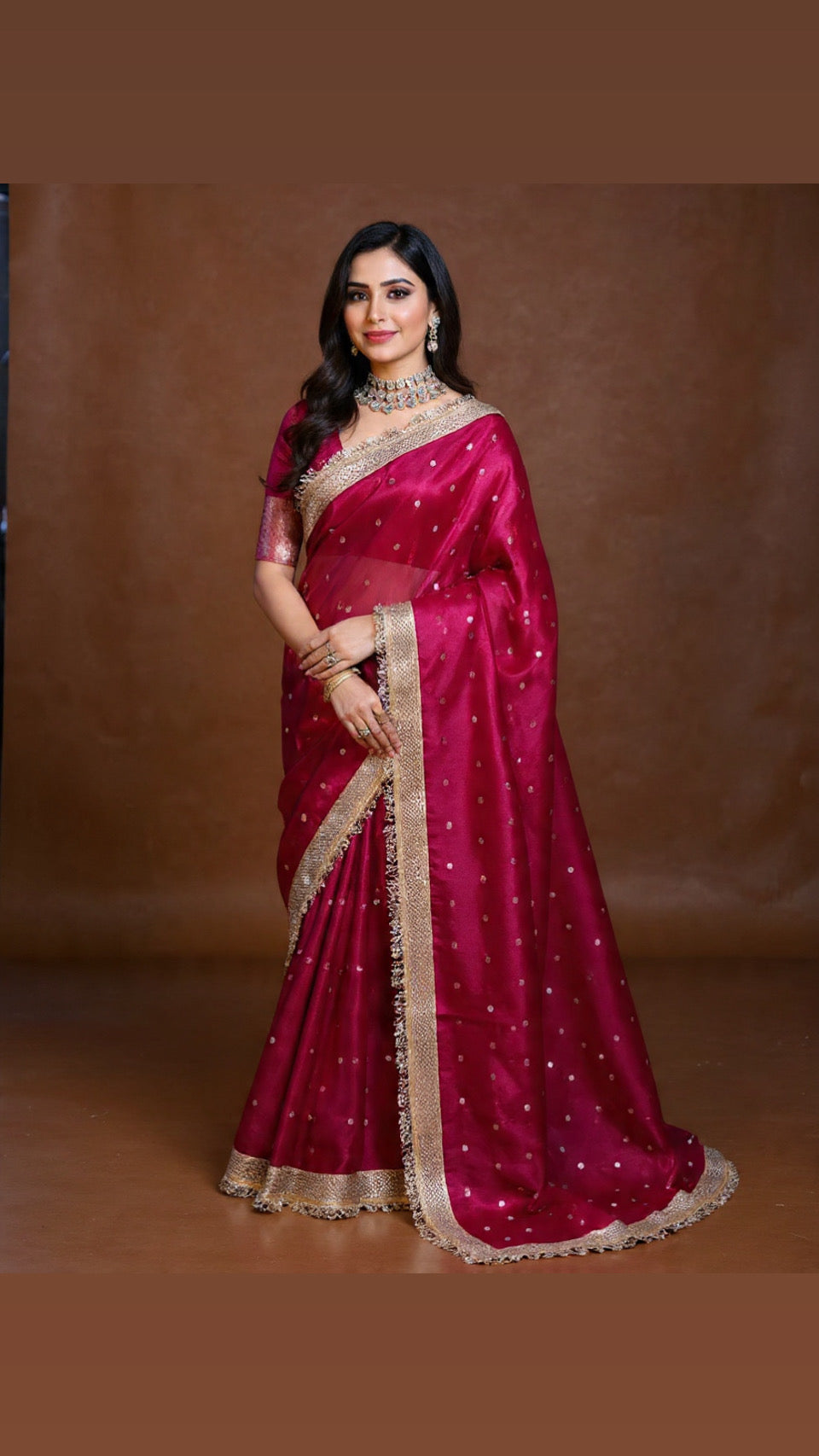 Rani Sitara Banarasi Tissue Saree