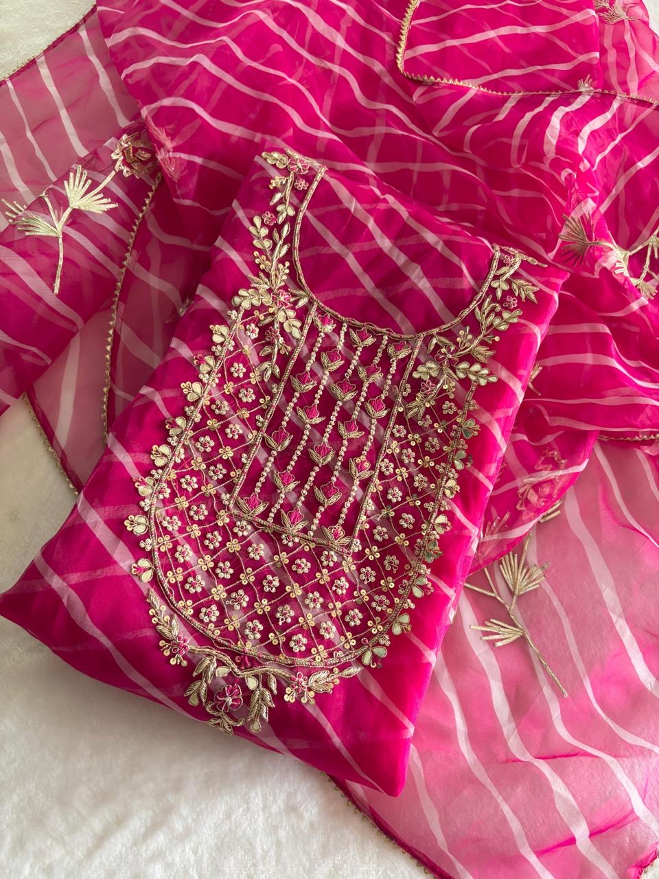 Rani Leheriya Gota Patti Suit