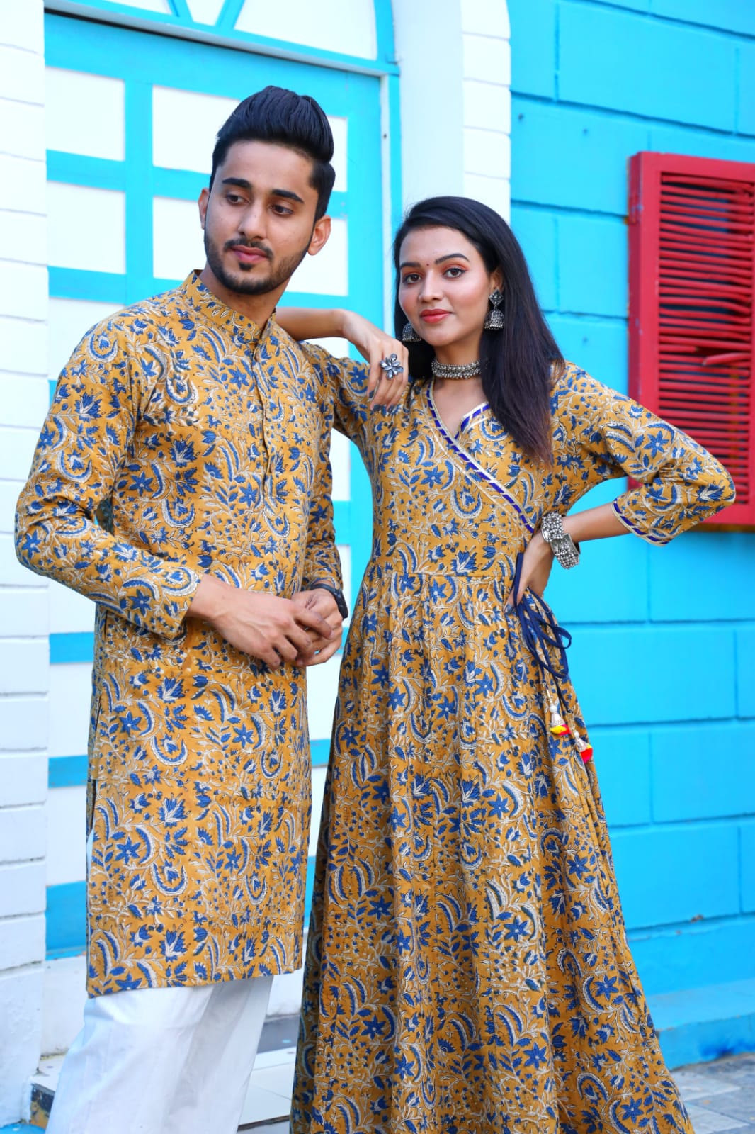 Beautiful Festival Traditional Green Matching Couple dress for Men and –  mahezon
