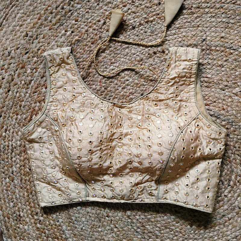Golden Mirror Work Designer Blouse