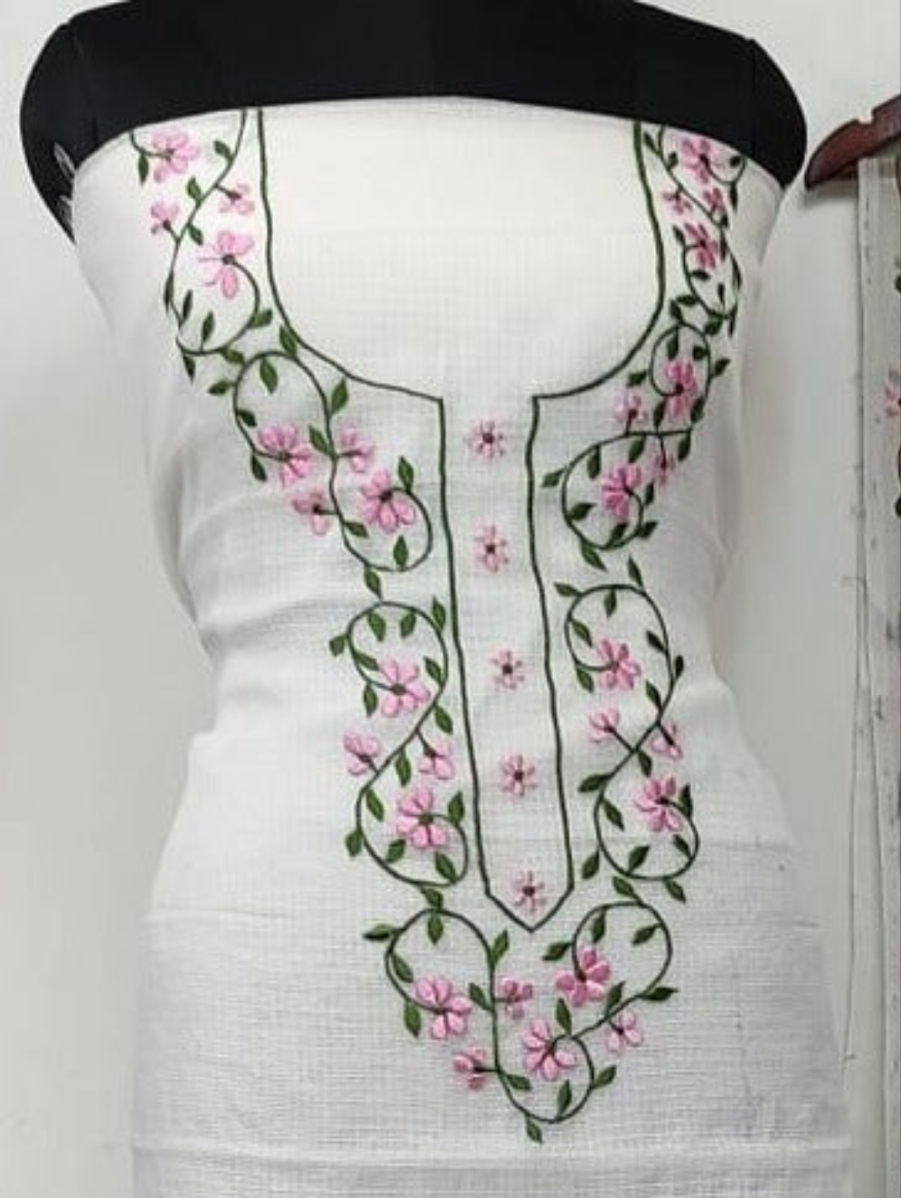 Shop Kota Doriya Embroidery Work Suit In White