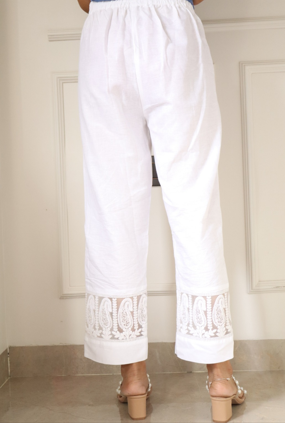 Premium Cotton White Straight Pakistani Pant