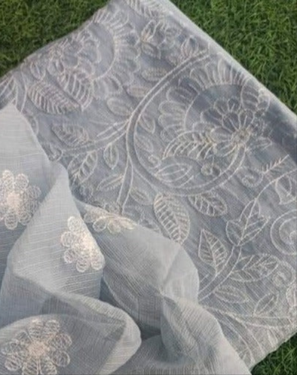 Kota Doriya Embridery Work Suit Grey