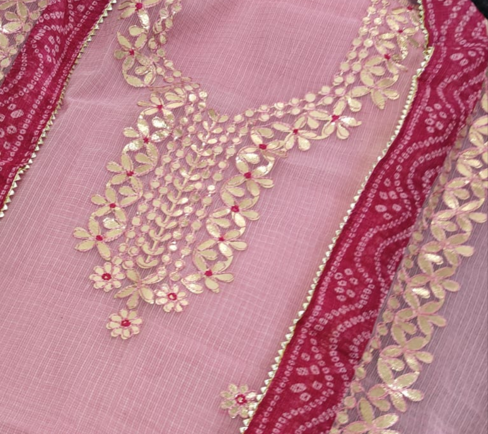 Kota Salwar Suit In Gota Work In Pink