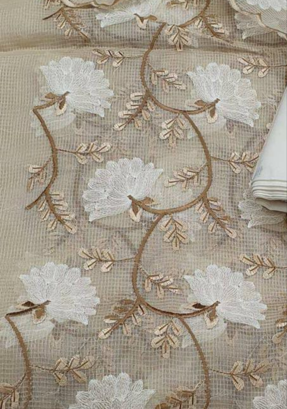 Rohini- Kota Doriya Embroidery Work Suit In Brown
