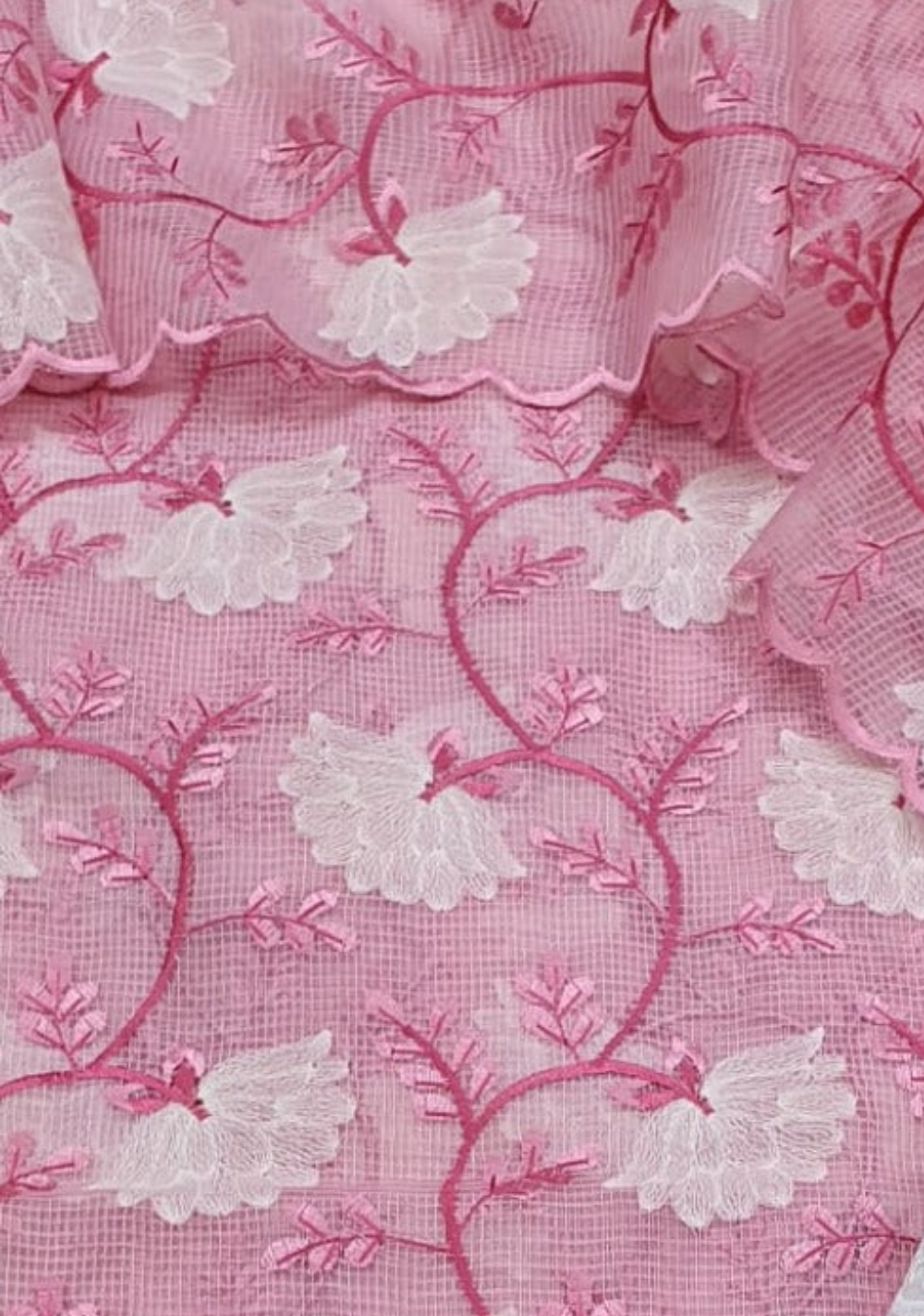 Baby Pink Kota Doriya Embroidery Work Suit