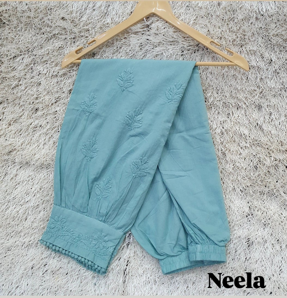 Neela Chikankari Baloon Sky Blue  Salwar