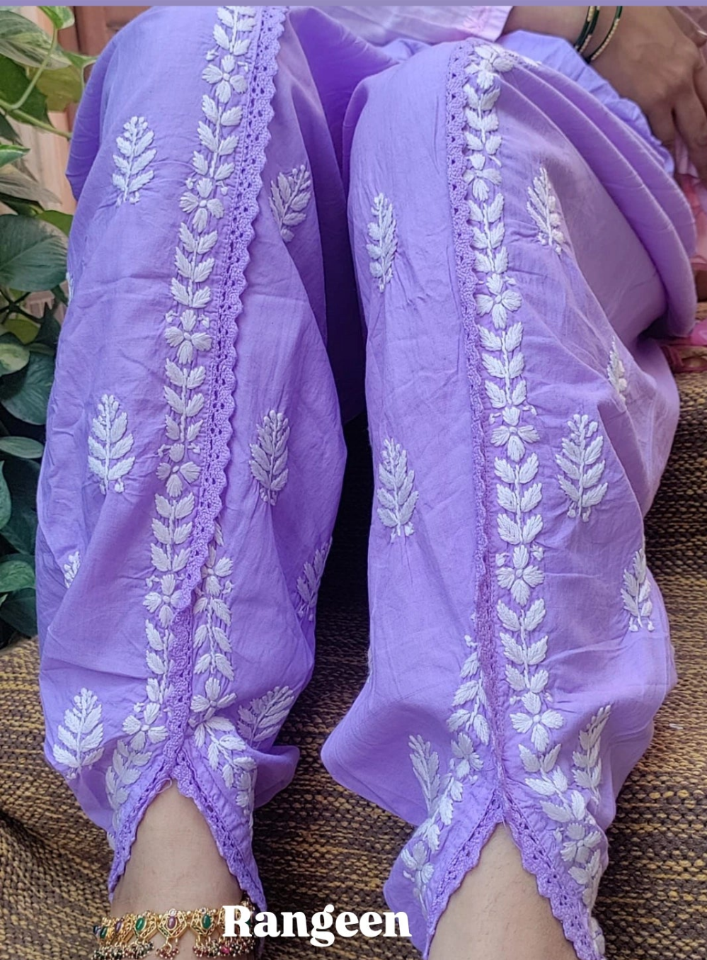 Rangeen Purple Chikankari Dhoti Salwar