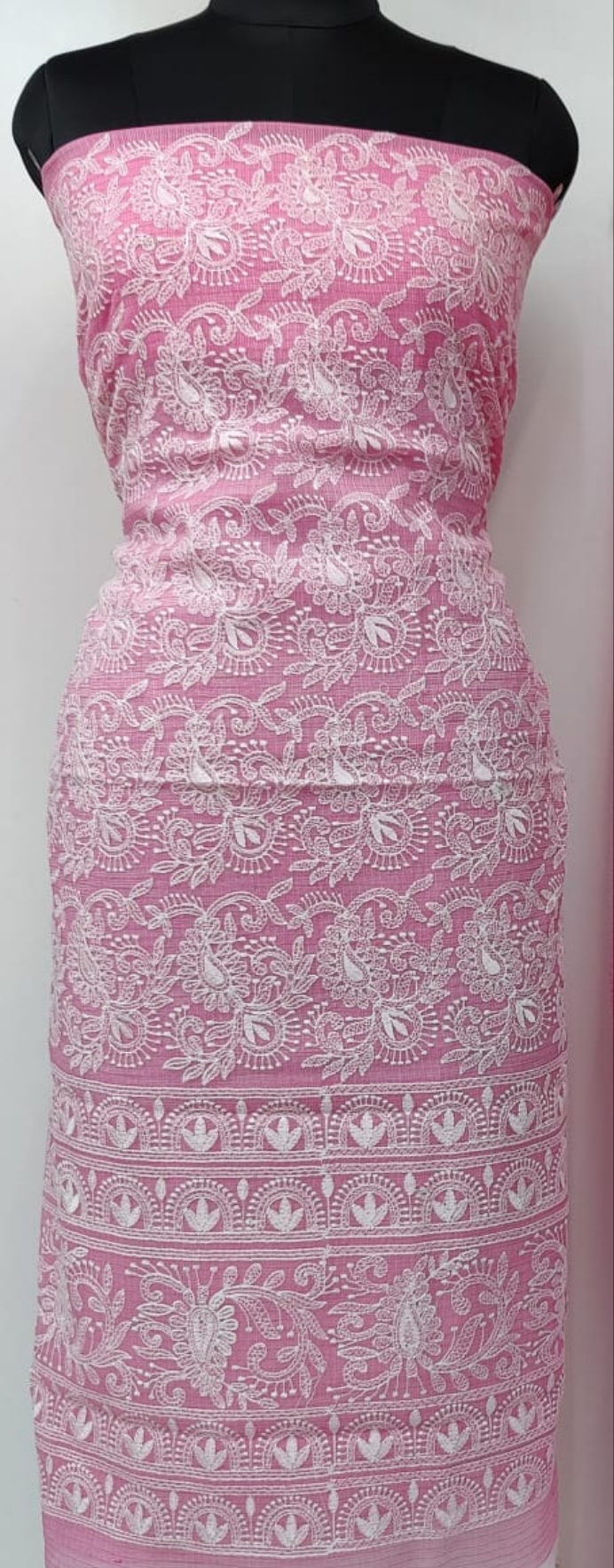 Kota Chikankari Embroidery Salwar Suit In Baby Pink