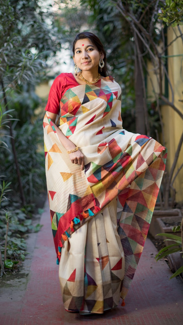 Shangrila Niharika Digital Designer Linen Saree Catalogue