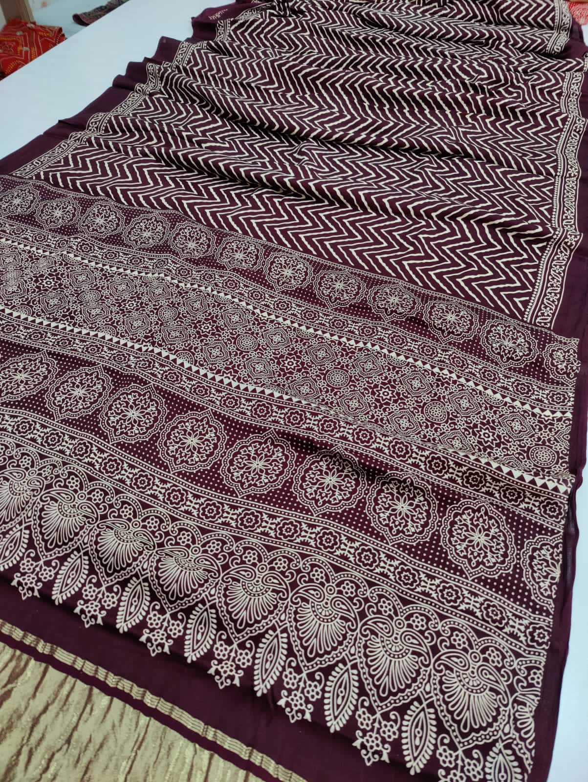 Brown Modal Silk Saree